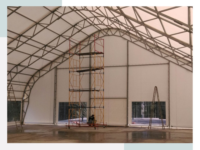 Шатровые ангары в Омске